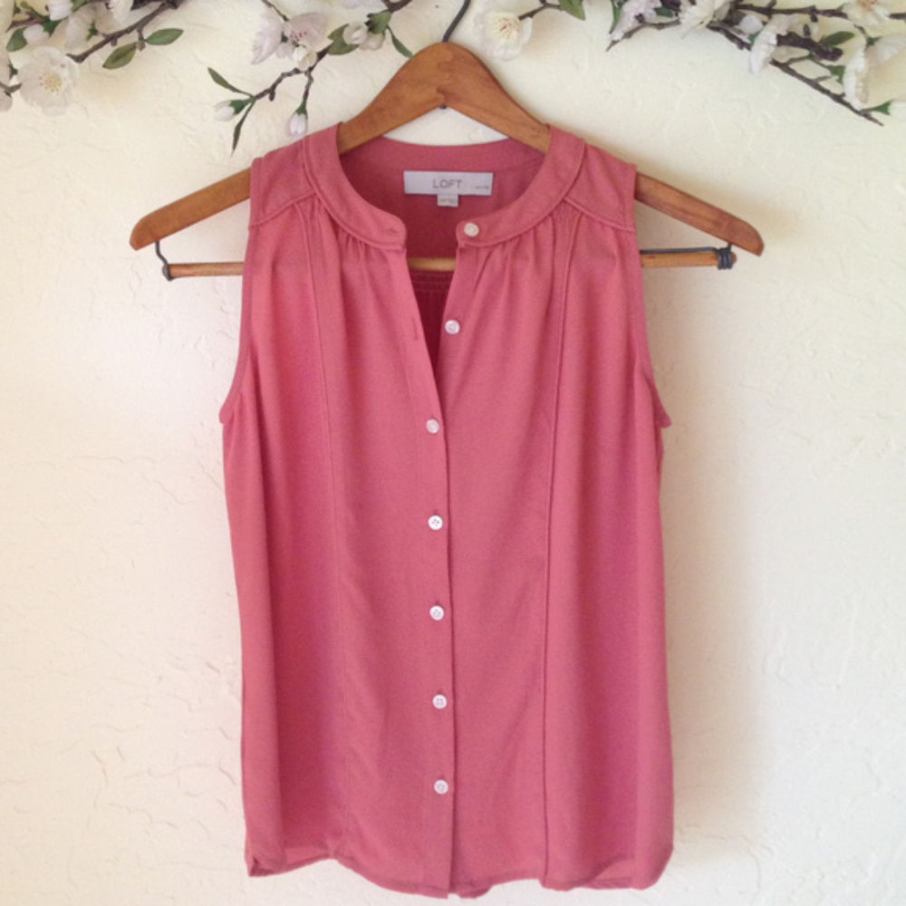 Loft Button Down Sleeveless Blouse -XXSP